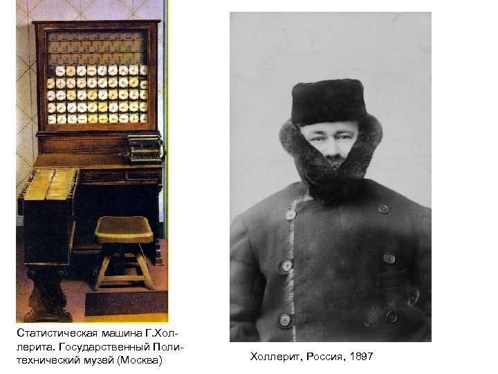 Статистическая машина Г. Хол- лерита. Государственный Политехнический музей (Москва) Холлерит, Россия, 1897 