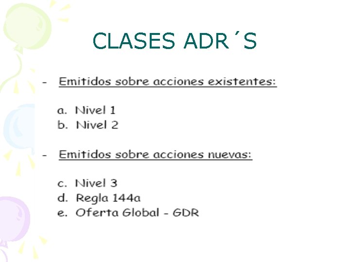 CLASES ADR´S 