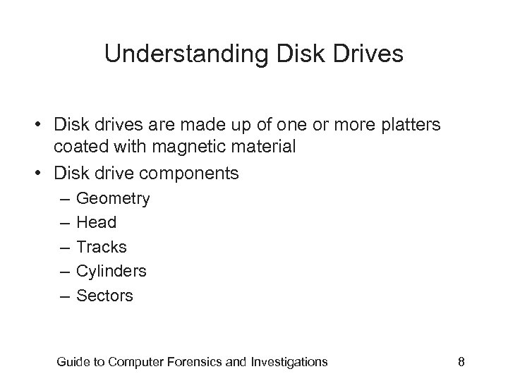 Understanding Disk Drives • Disk drives are made up of one or more platters