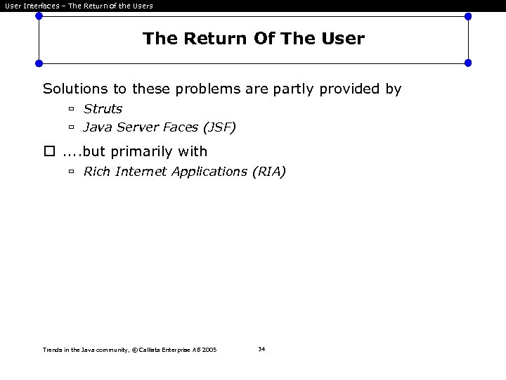 User Interfaces – The Return of the Users The Return Of The User Solutions