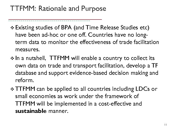 TTFMM: Rationale and Purpose v Existing studies of BPA (and Time Release Studies etc)