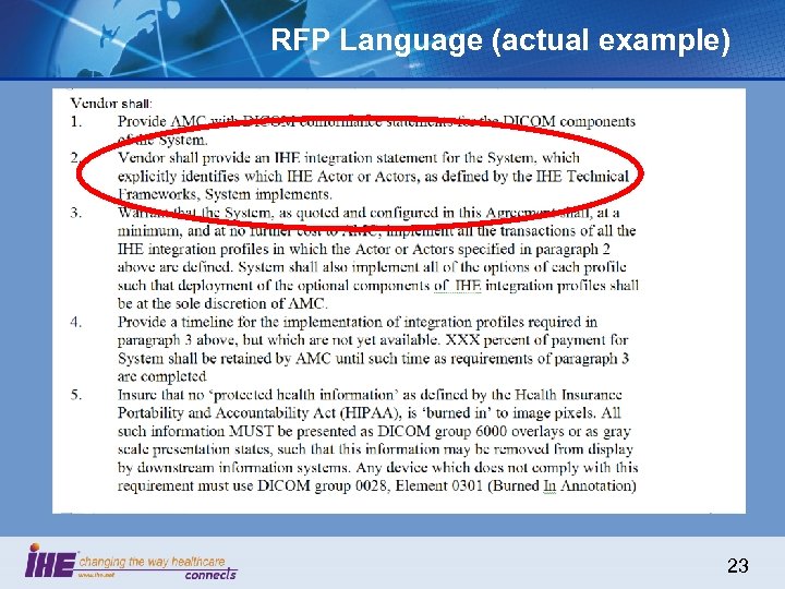 RFP Language (actual example) 23 