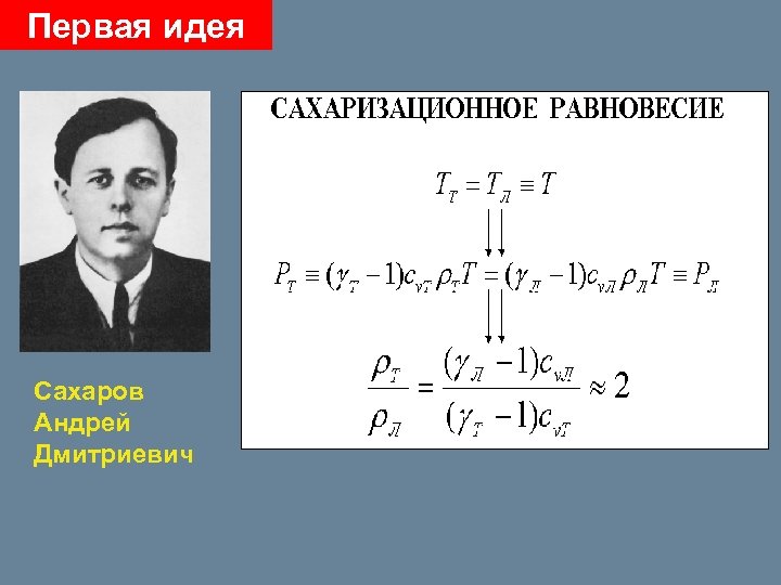 Первая идея Сахаров Андрей Дмитриевич 