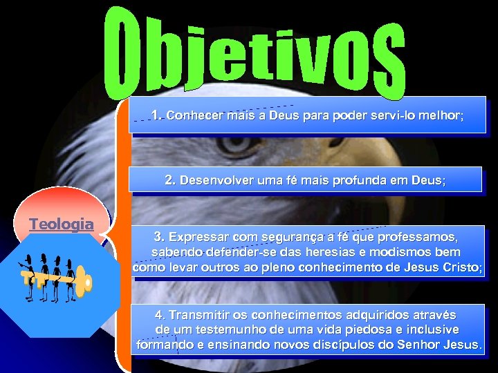 1. Conhecer mais a Deus para poder servi-lo melhor; 2. Desenvolver uma fé mais