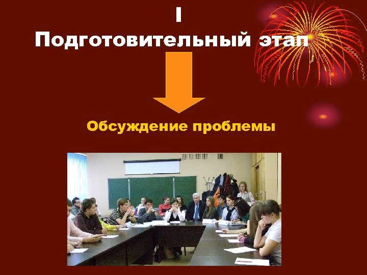 I Подготовительный этап Обсуждение проблемы 