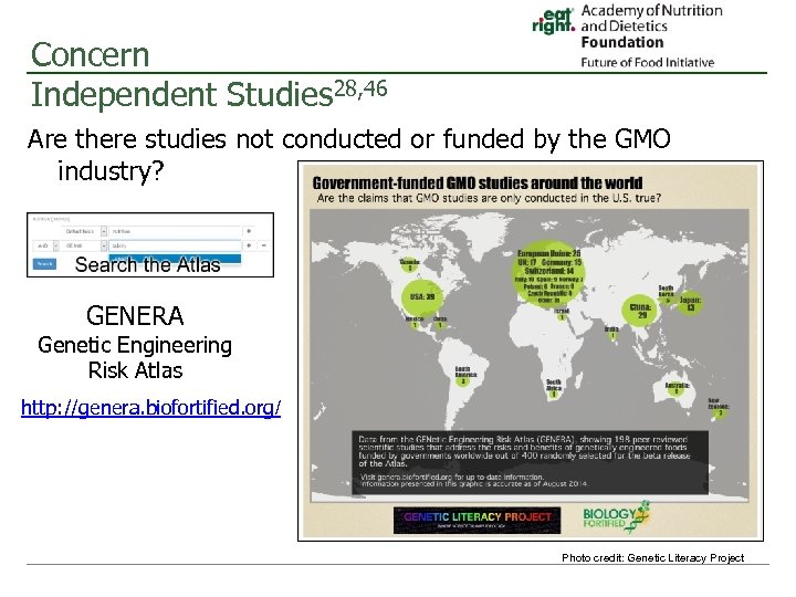 Concern Independent Studies 28, 46 Are there studies not conducted or funded by the