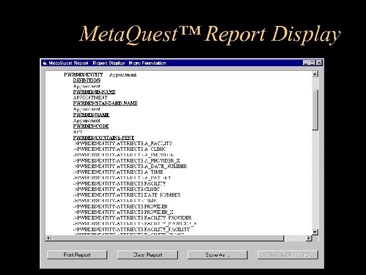 Meta. Quest™ Report Display 