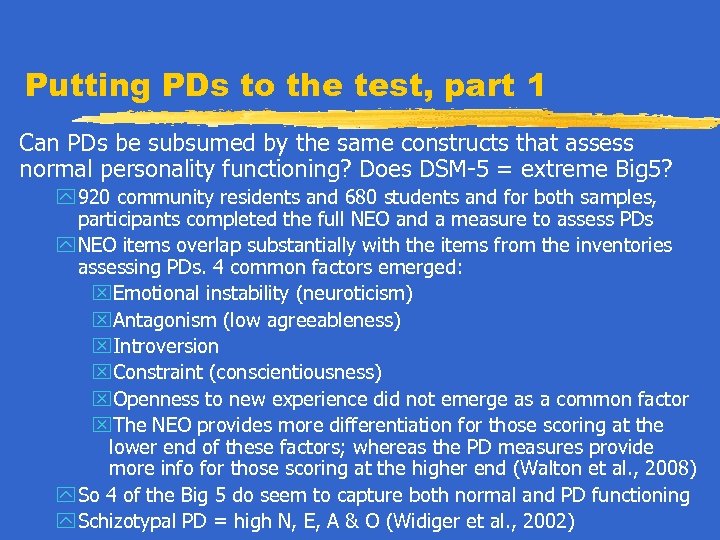 Putting PDs to the test, part 1 Can PDs be subsumed by the same