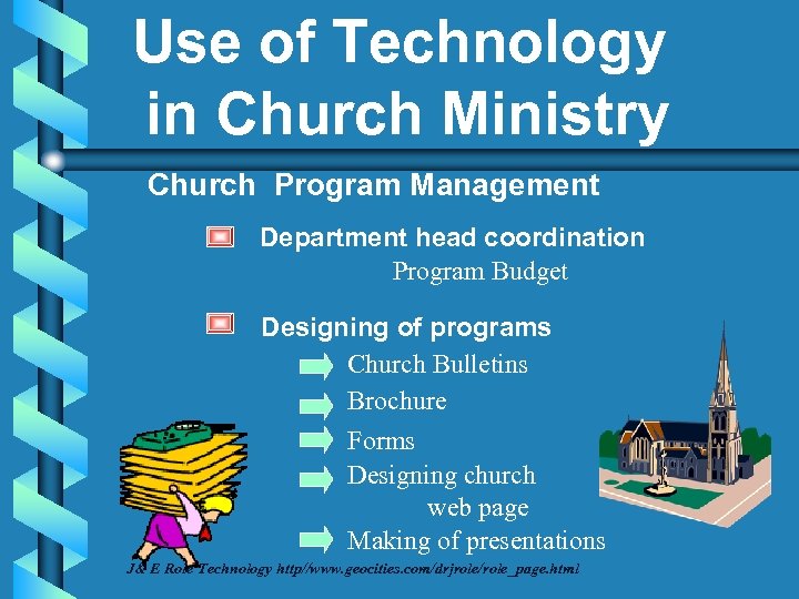 Use of Technology in Church Ministry Church Program Management Department head coordination Program Budget