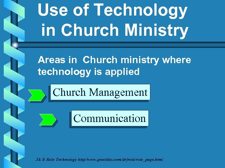 Use of Technology in Church Ministry Areas in Church ministry where technology is applied