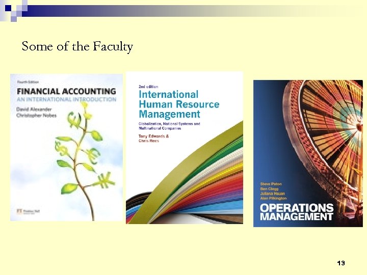 Some of the Faculty 13 