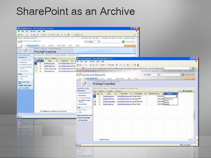 Share. Point as an Archive 