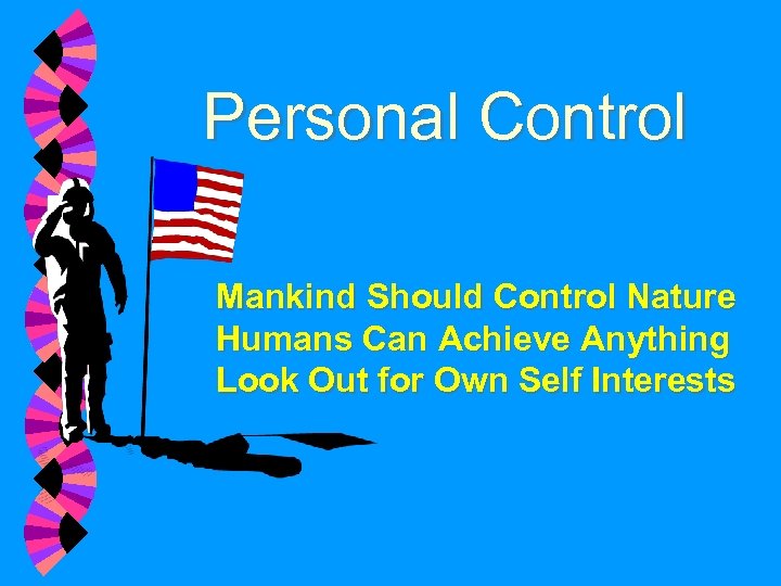 Personal Control Mankind Should Control Nature Humans Can Achieve Anything Look Out for Own
