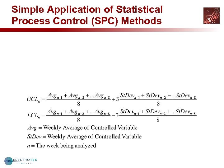 Simple Application of Statistical Process Control (SPC) Methods 