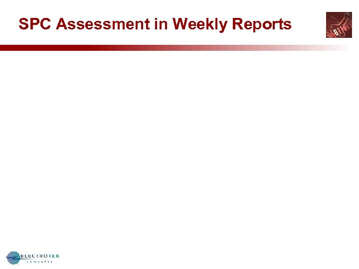 SPC Assessment in Weekly Reports 