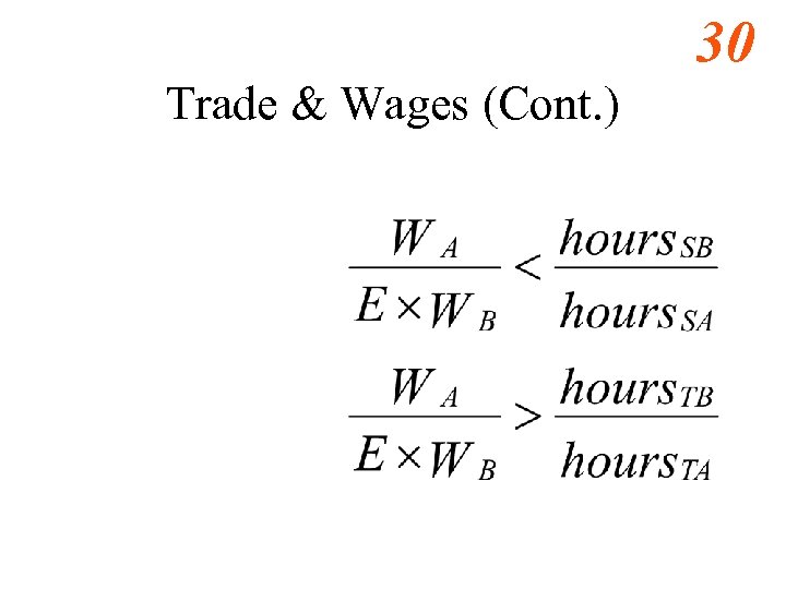 30 Trade & Wages (Cont. ) 