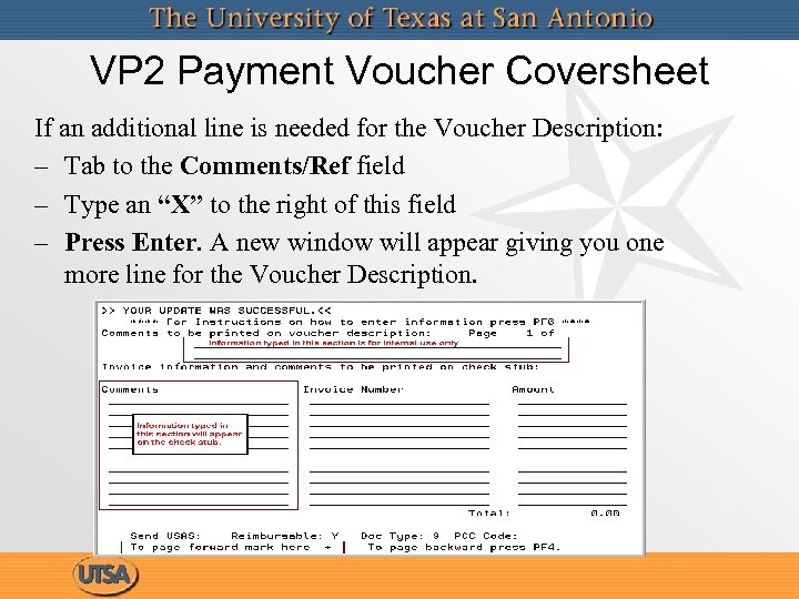 VP 2 Payment Voucher Coversheet If an additional line is needed for the Voucher