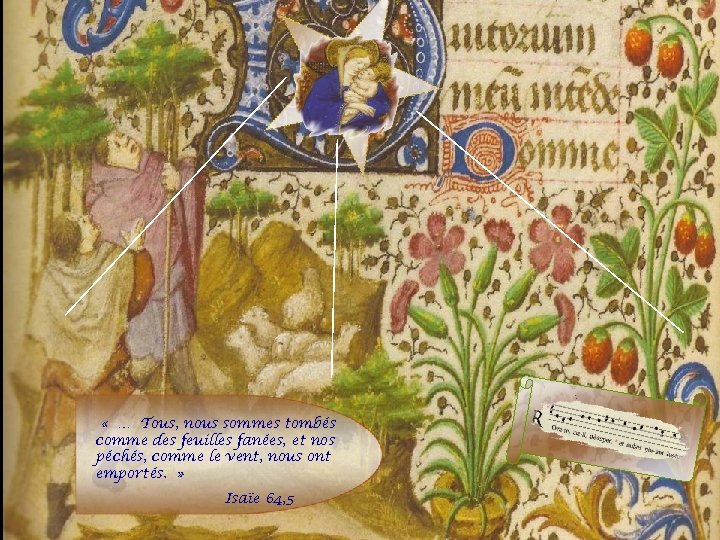  « … Tous, nous sommes tombés comme des feuilles fanées, et nos péchés,