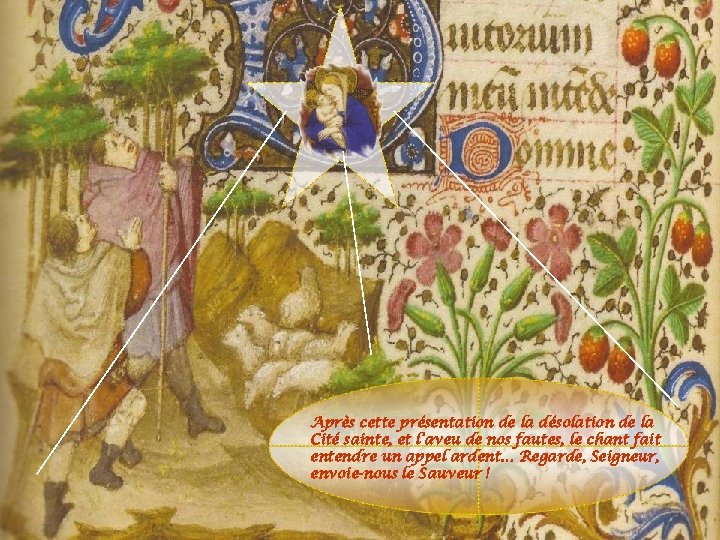 Après cette présentation de la désolation de la Cité sainte, et l’aveu de nos