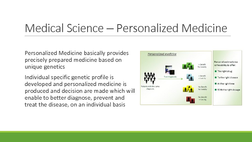 Medical Science – Personalized Medicine basically provides precisely prepared medicine based on unique genetics