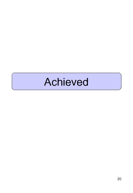 Achieved 20 