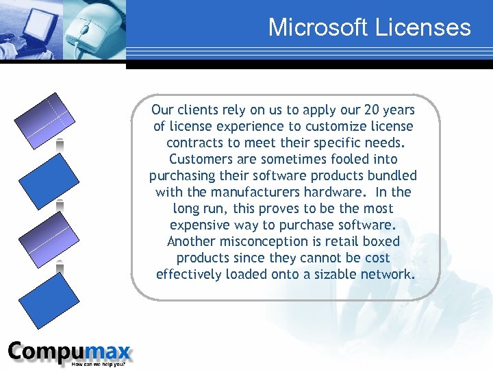 Microsoft Licenses Our clients rely on us to apply our 20 years of license