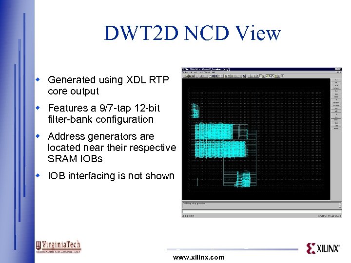 DWT 2 D NCD View w Generated using XDL RTP core output w Features