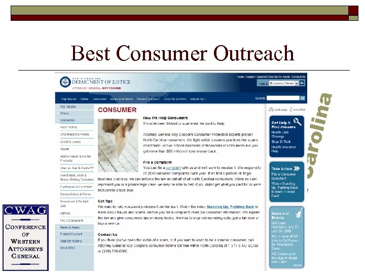 Nort h Ca rolin a Best Consumer Outreach 