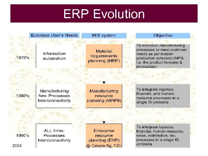 ERP Evolution 2004 @ Celeste Ng, YZU 