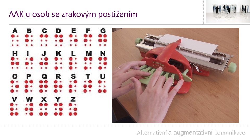 AAK u osob se zrakovým postižením Alternativní a augmentativní komunikace 