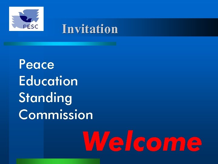 Invitation Peace Education Standing Commission Welcome 