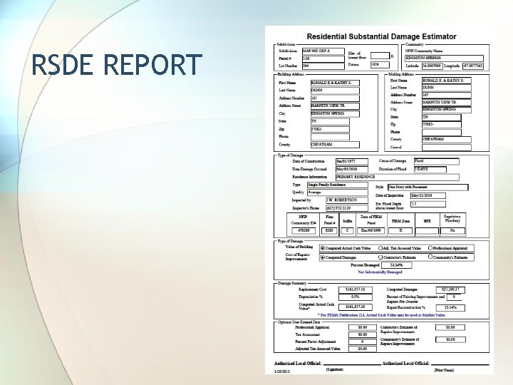 RSDE REPORT 