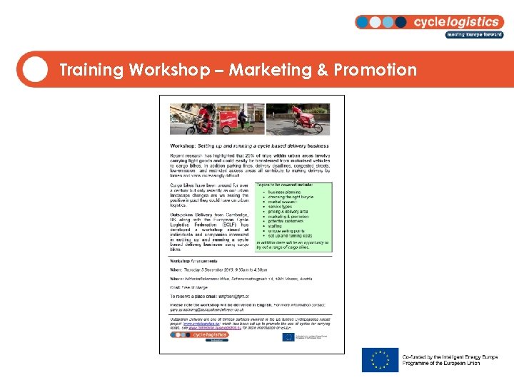 Training Workshop – Marketing & Promotion 