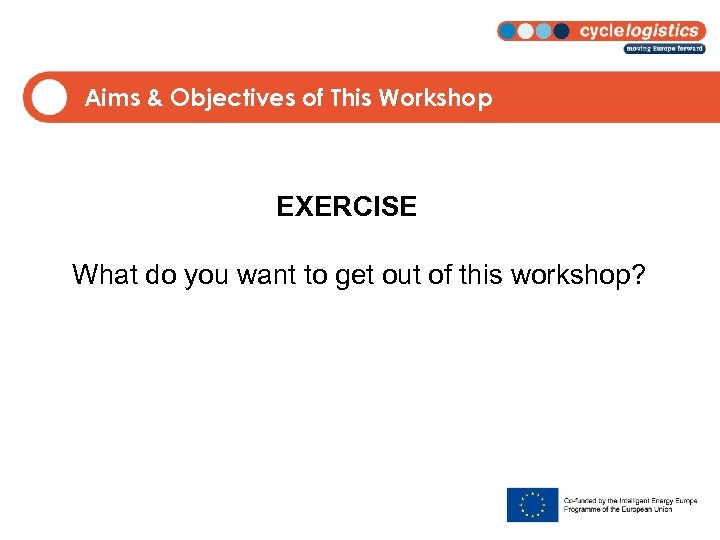 Aims & Objectives of This Workshop EXERCISE What do you want to get out