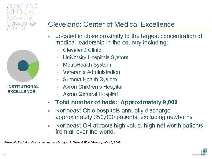 Cleveland: Center of Medical Excellence § Located in close proximity to the largest concentration