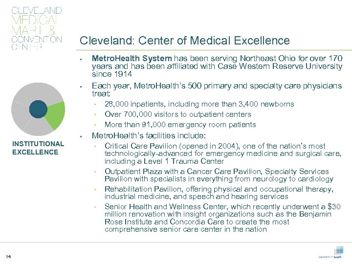 Cleveland: Center of Medical Excellence § § Metro. Health System has been serving Northeast