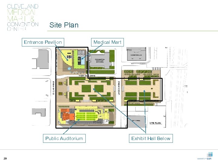 Site Plan Entrance Pavilion Public Auditorium 29 Medical Mart Exhibit Hall Below 