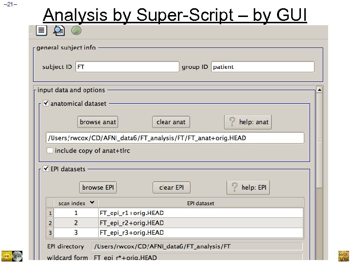 – 21– Analysis by Super-Script – by GUI 