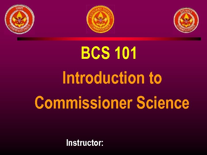 BCS 101 Introduction to Commissioner Science Instructor: 