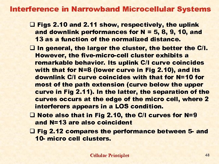 Interference in Narrowband Microcellular Systems q Figs 2. 10 and 2. 11 show, respectively,