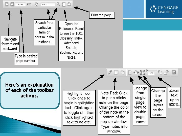 Here’s an explanation of each of the toolbar actions. 