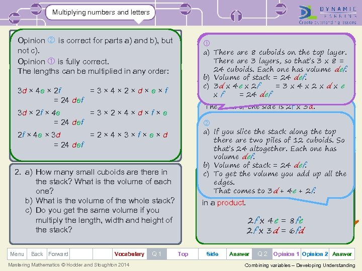 Multiplying numbers and letters The small is correctcm high, e cm wide and Opinion