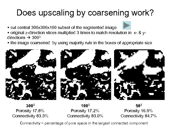 Does upscaling by coarsening work? § cut central 300 x 100 subset of the