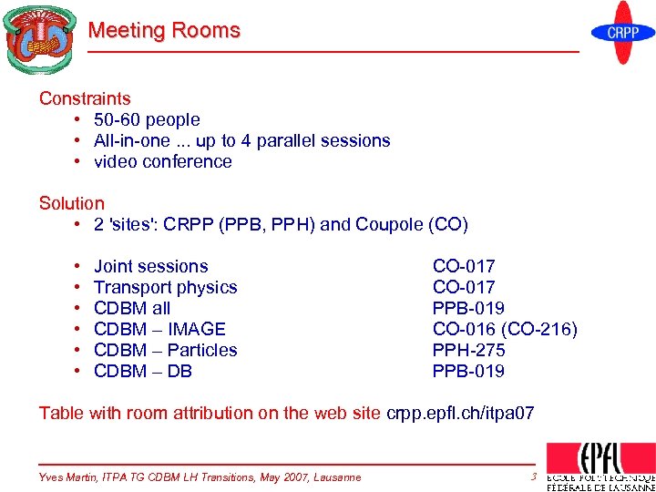 Meeting Rooms Constraints • 50 -60 people • All-in-one. . . up to 4