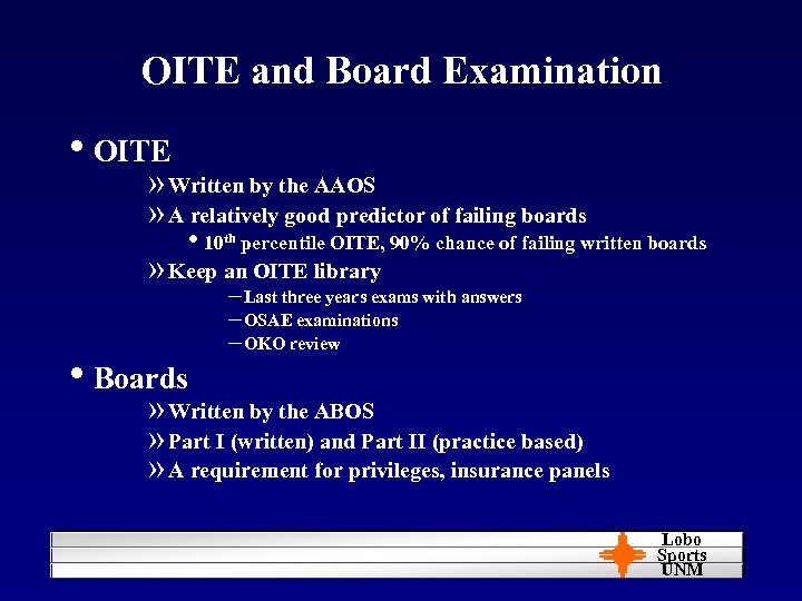 OITE and Board Examination • OITE » Written by the AAOS » A relatively