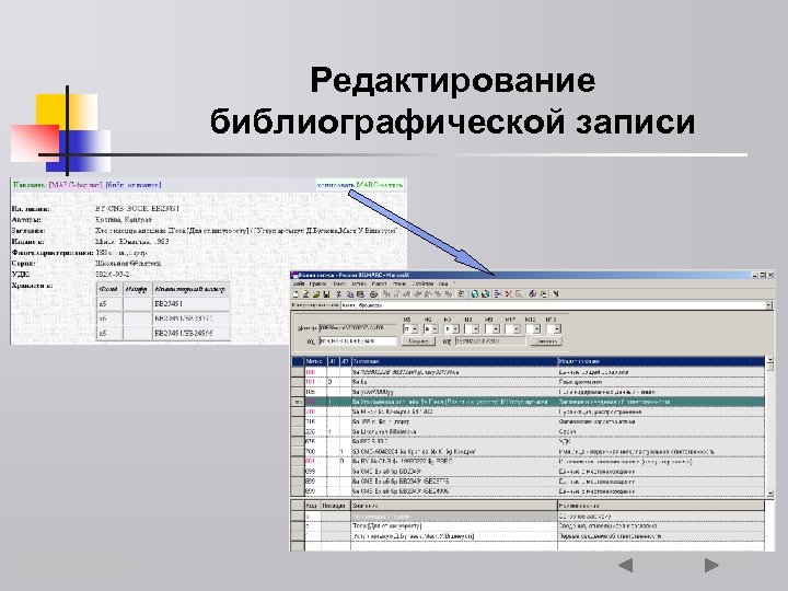 Редактирование библиографической записи 