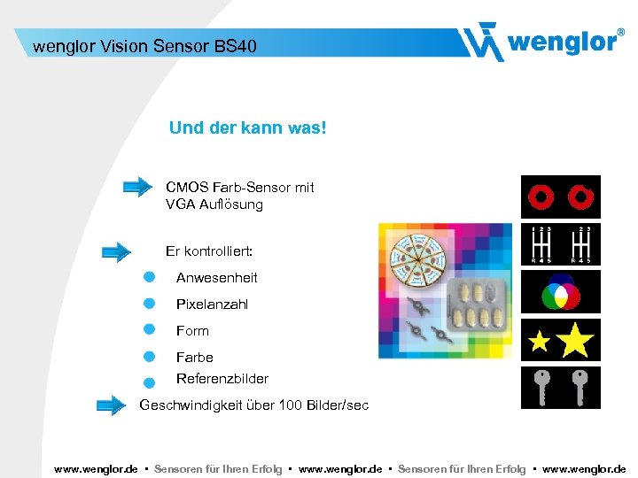 wenglor Vision Sensor BS 40 Und der kann was! CMOS Farb-Sensor mit VGA Auflösung