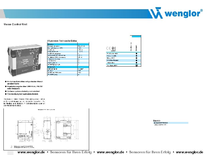 wenglor Vision Sensor BS 40 www. wenglor. de • Sensoren für Ihren Erfolg •