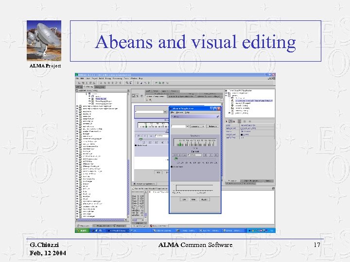 Abeans and visual editing ALMA Project G. Chiozzi Feb, 12 2004 ALMA Common Software