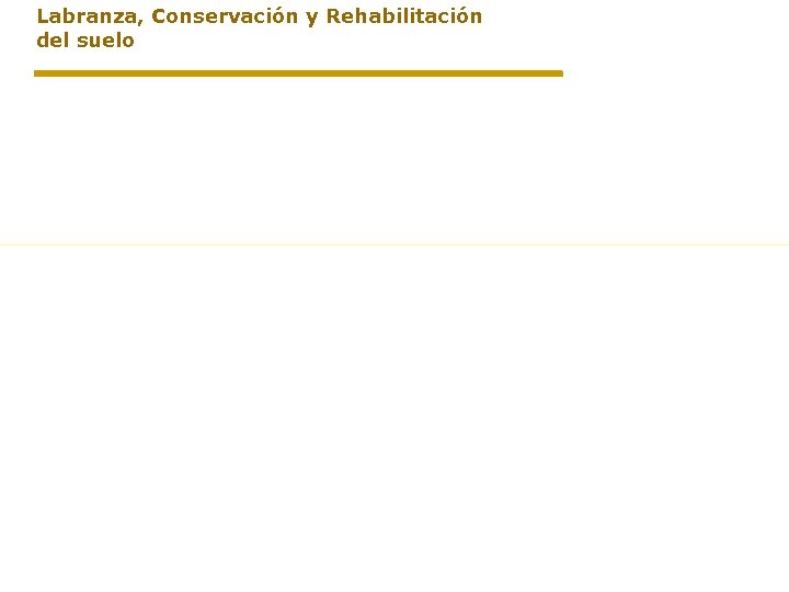 Labranza, Conservación y Rehabilitación del suelo 